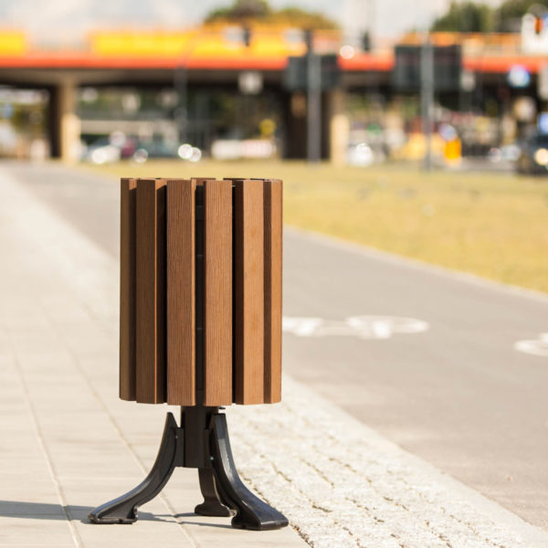 Kosz uliczny Łódzki WPC 30l kosz parkowy na śmieci Łódzki WPC