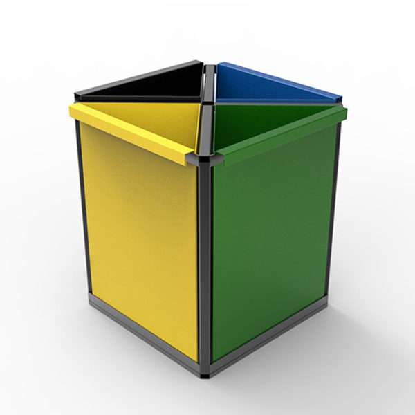Kosz do segregacji odpadów Bławatek 4x40l Kosz do segregacji odpadów blawatek render
