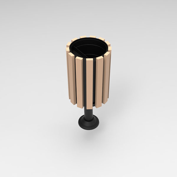 Kosz parkowy Wilno WPC 30l Kosz parkowy Wilno WPC render