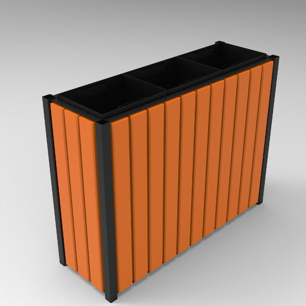 Kosz do segregacji odpadów Aster 3x75l kosz do segregacji odpadow aster