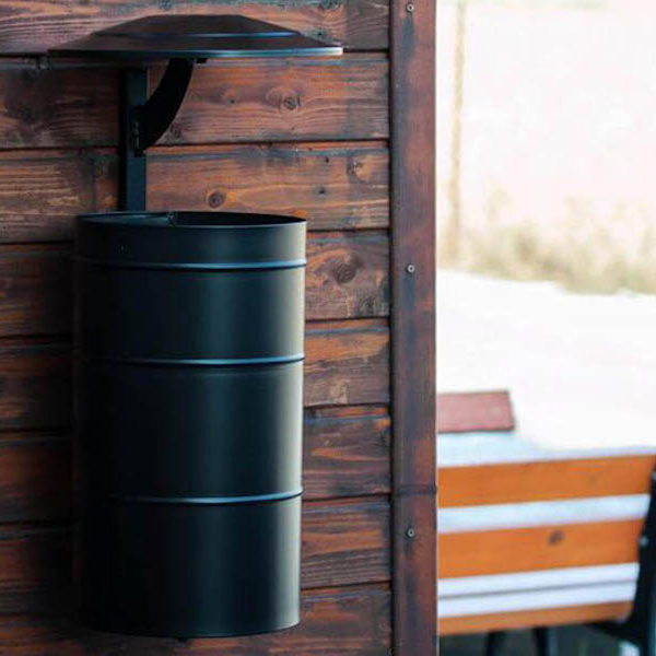 Kosz Miejski z daszkiem na ścianę 30l kosz miejski z daszkiem na sciane 1