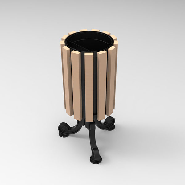 Kosz uliczny Praga WPC 30l kosz uliczny praga wpc render