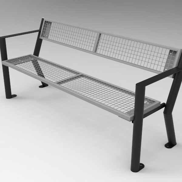 Ławka parkowa Gladiator Solid z podłokietnikiem lawka parkowa gladiator solid z podlokietnikiem render