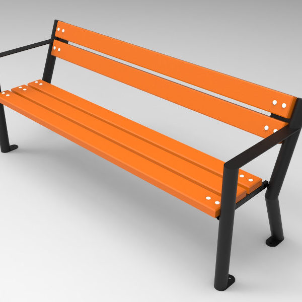 lawka parkowa gladiator z podlokietnikiem render 1