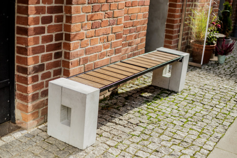 parkowa Lawka betonowa Roma WPC bez oparcia ławka parkowa Roma WPC bez oparcia