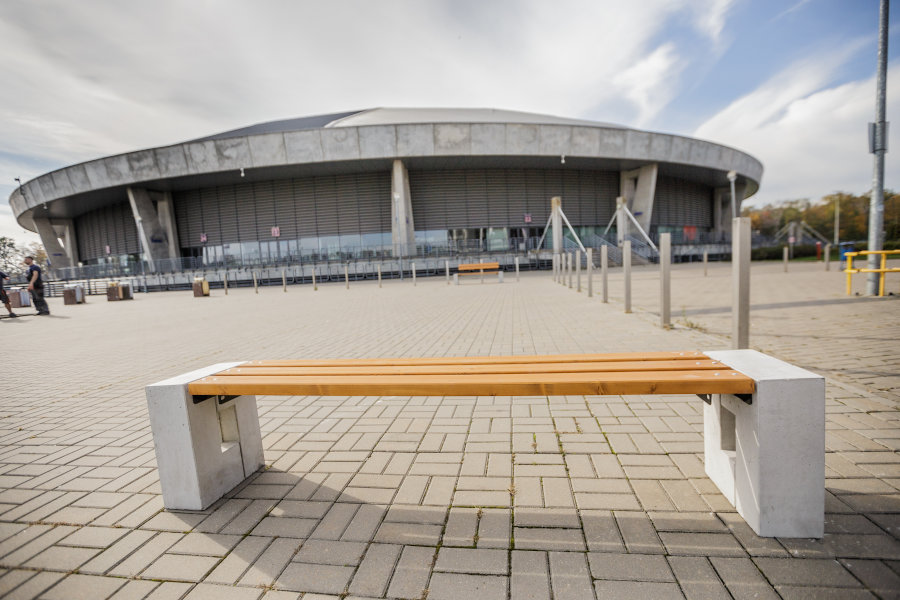 parkowa Lawka betonowa Roma bez oparcia 1 ławka parkowa Roma bez oparcia 1