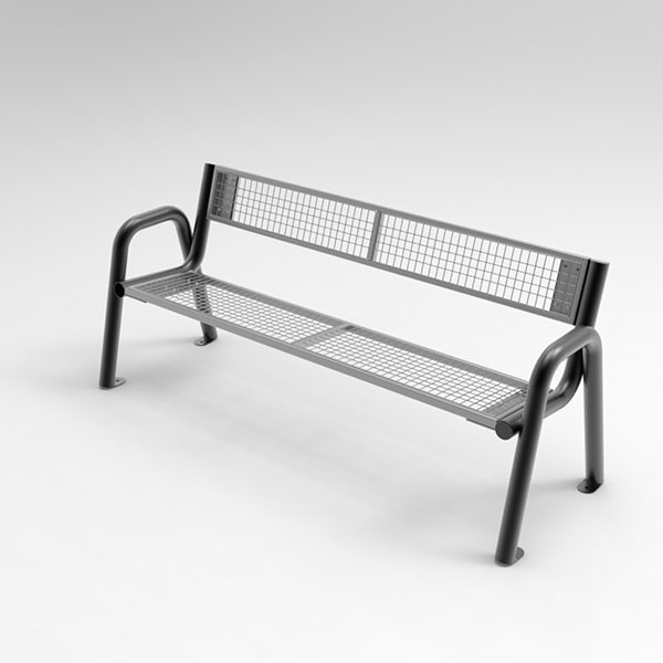 Ławka parkowa Spartan Solid parkowa Lawka stalowa Spartan Solid render