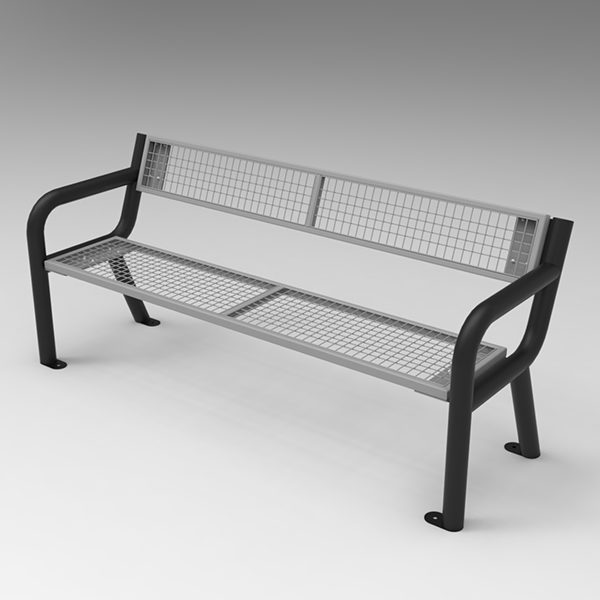 Ławka parkowa Viking Solid parkowa Lawka stalowa Viking Solid render