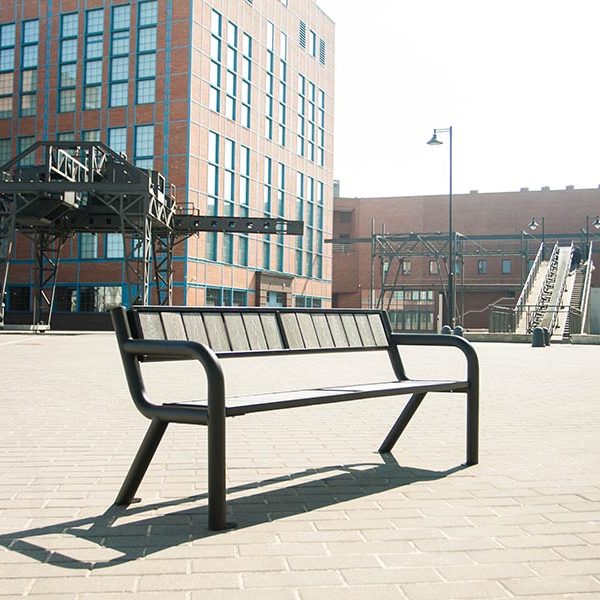 Ławka parkowa Viking WPC parkowa Lawka stalowa Viking WPC 1