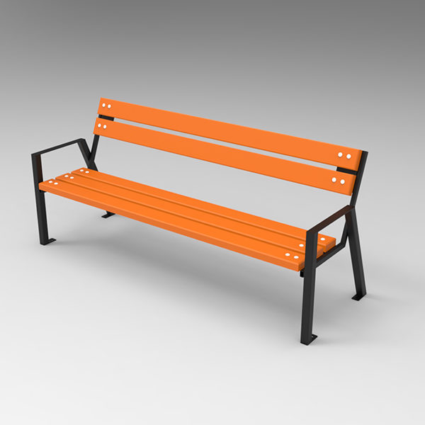 Ławka parkowa Zeus parkowa Lawka stalowa Zeus render