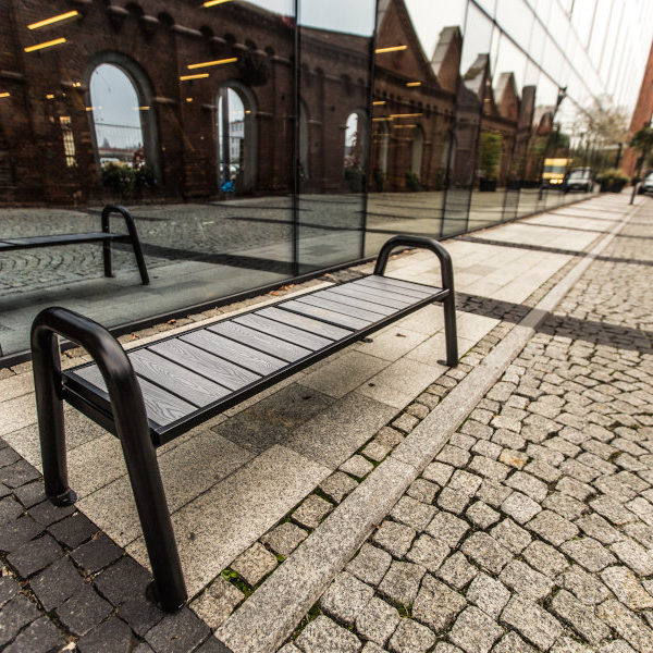 Ławka parkowa Spartan WPC bez oparcia parkowa ławka stalowa spartan WPC bez oparcia 1