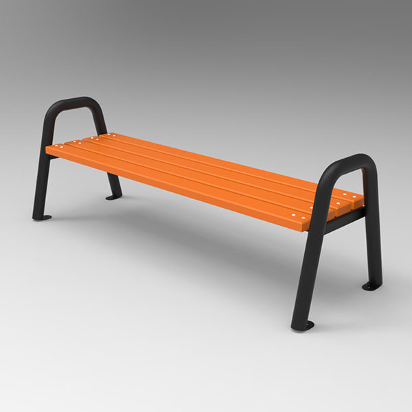 Ławka parkowa Spartan bez oparcia parkowa Lawka stalowa spartan bez oparcia render