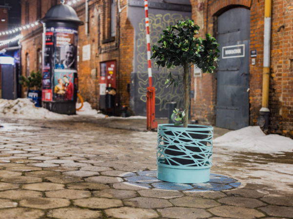 Walencja miejska, stalowa donica ogrodowa z plastikowym wkładem 46 litrów