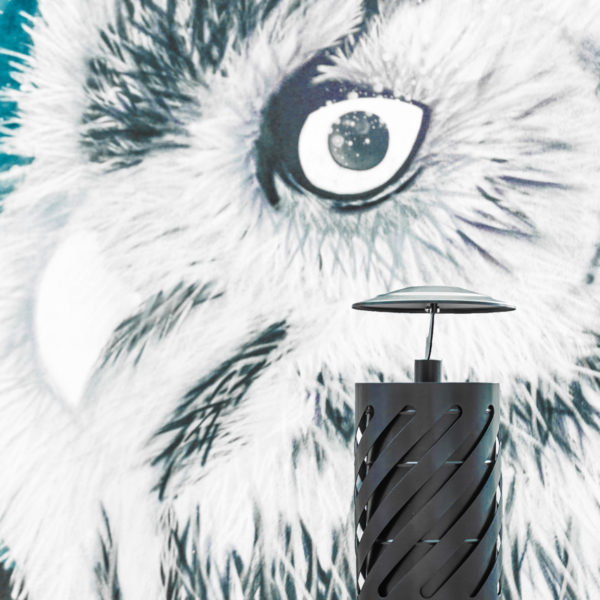 Kosz parkowy Sofia Bis z daszkiem 30l Solidny, uniwersalny stalowy kosz na śmieci z daszkiem na słupku