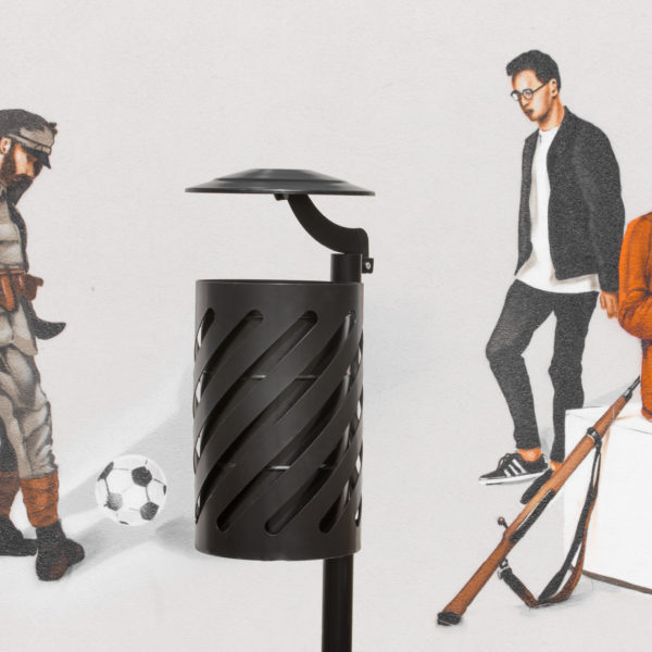 Kosz parkowy Sofia Bis z daszkiem 30l Kosz parkowy Sofia Bis z daszkiem