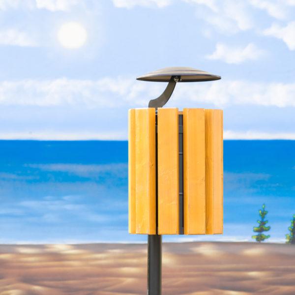 Kosz parkowy Genewa z daszkiem 30l kosz na śmieci parkowy Genewa z daszkiem