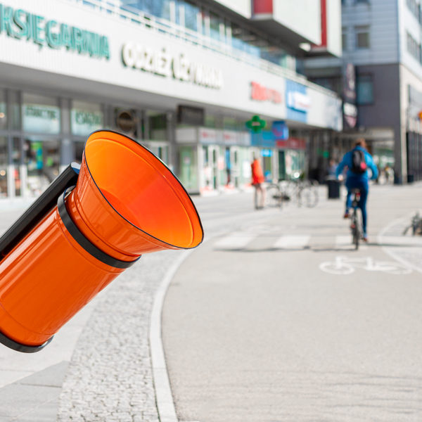 Uliczny miejski stalowy kosz na śmieci dla rowerzystów Rekord