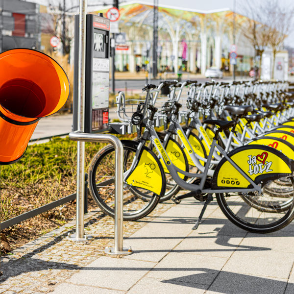 Kosz dla rowerzystów Uliczny miejski stalowy kosz na śmieci dla rowerzystów Rekord