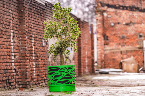 stalowa donica miejska z wkładem 80 litrów Ostrawa donica miejska Ostrawa