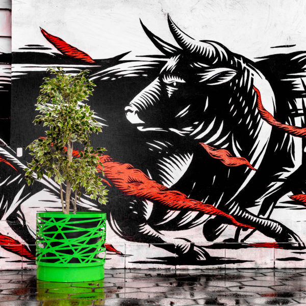 Donica miejska Ostrawa 80l stalowa donica miejska z wkładem 80 litrów Ostrawa