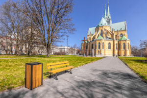 Solidny Miejski kosz na śmieci z pokrywą Singiel Bis Solidny Miejski kosz na śmieci z pokrywą Singiel Bis