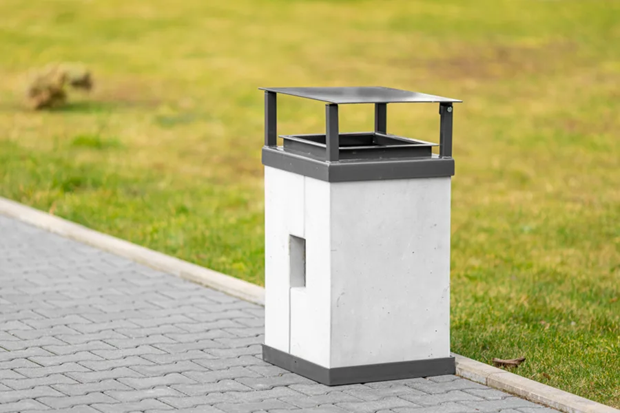 Kosz Roma z daszkiem Kosz uliczny Roma z daszkiem