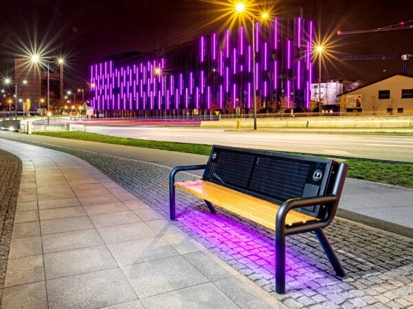 Ławka solarna Helios nowoczesna ławka parkowa