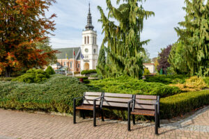 Ławka z miejscem na wózek inwalidzki Ławka z miejscem na wózek inwalidzki