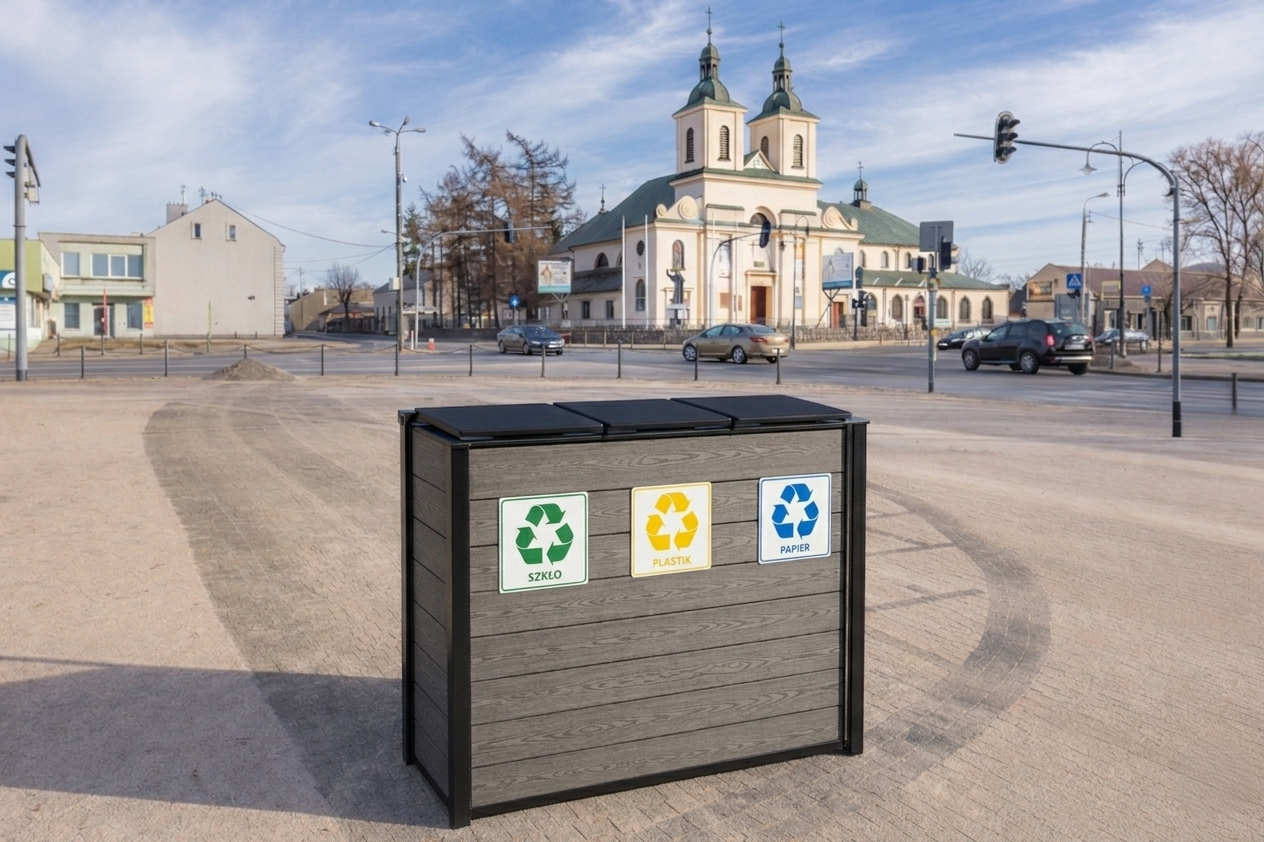 Kosz do segregacji Prestige WPC brąz kosz do segregacji odpadów Prestige WPC