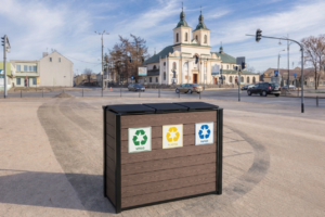 Prestige WPC brąz kosz do segregacji Prestige WPC brąz